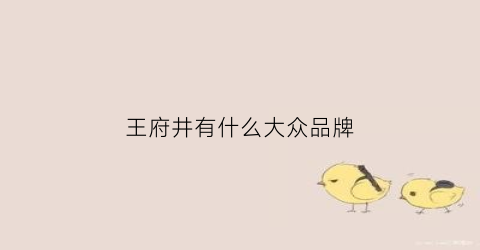 王府井有什么大众品牌(王府井有什么大众品牌吗)