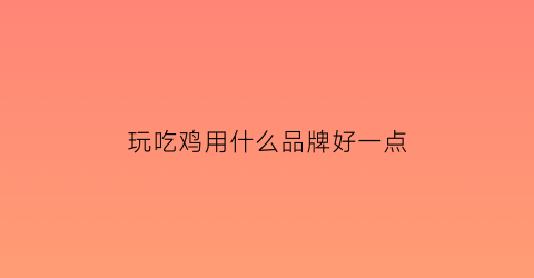 玩吃鸡用什么品牌好一点(吃鸡用哪个)
