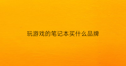 玩游戏的笔记本买什么品牌(玩游戏的笔记本买什么品牌的)