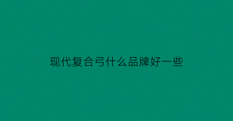 现代复合弓什么品牌好一些(现代复合弓什么品牌好一些啊)