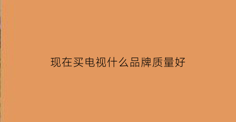 现在买电视什么品牌质量好(现在买电视买哪个品牌的好)