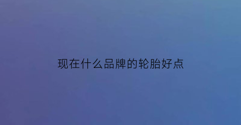 现在什么品牌的轮胎好点(现在公认的什么轮胎的综合性最好)