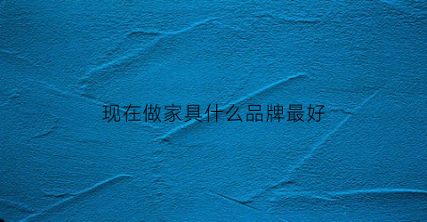 现在做家具什么品牌最好(现在做家具什么品牌最好用)