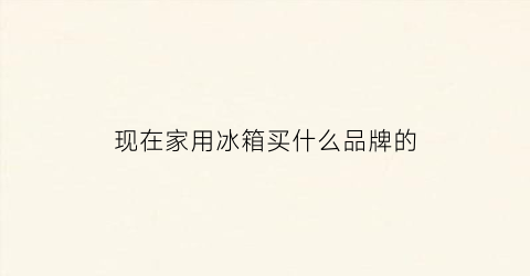 现在家用冰箱买什么品牌的(现在家用冰箱哪种好)