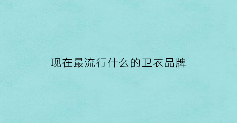 现在最流行什么的卫衣品牌(现在什么卫衣最火)