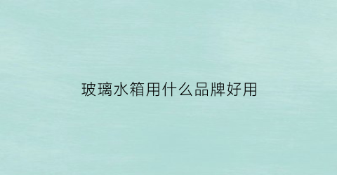 玻璃水箱用什么品牌好用(玻璃水箱用什么品牌好用一点)