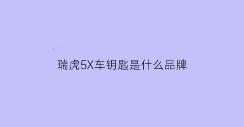 瑞虎5X车钥匙是什么品牌(奇瑞瑞虎5x的钥匙属于什么钥匙)