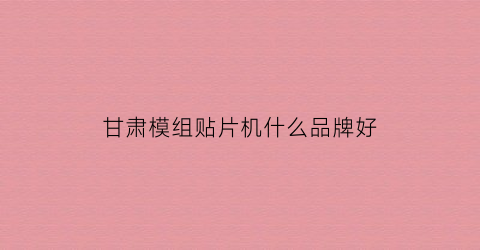 甘肃模组贴片机什么品牌好(贴片机模型)