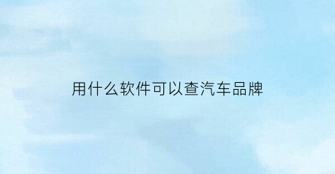 用什么软件可以查汽车品牌(用什么软件查车辆型号最准确)