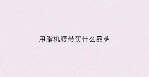 甩脂机腰带买什么品牌