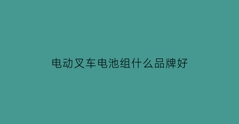 电动叉车电池组什么品牌好(电动叉车电池组什么品牌好耐用)