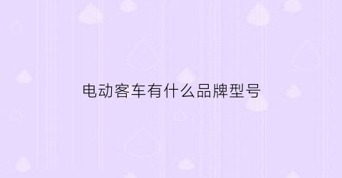 电动客车有什么品牌型号(中国电动客车前十名)