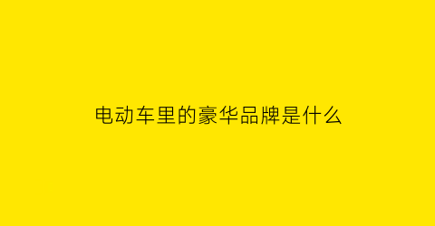 电动车里的豪华品牌是什么(电动车豪车品牌排行榜)