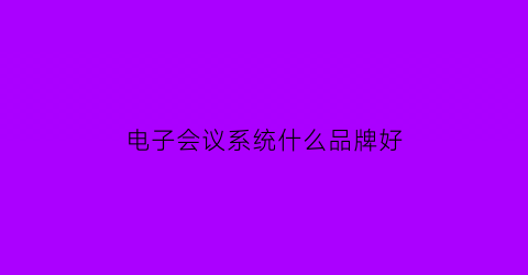 电子会议系统什么品牌好(电子会议系统功能)