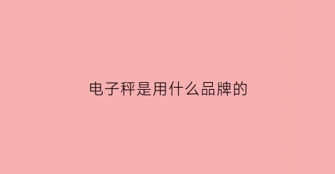 电子秤是用什么品牌的(电子秤是哪个牌子的好)