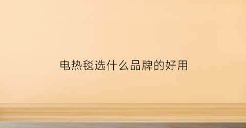 电热毯选什么品牌的好用(电热毯什么牌子的好)