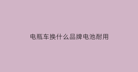 电瓶车换什么品牌电池耐用(电瓶车换什么品牌电池耐用又好用)