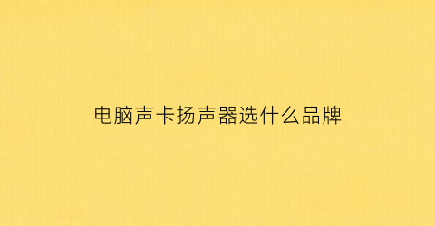 电脑声卡扬声器选什么品牌(电脑声卡哪种好大家推荐一下)