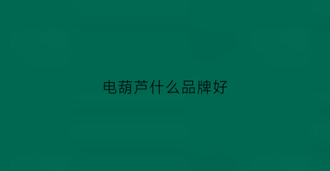 电葫芦什么品牌好(电葫芦哪里有卖的)