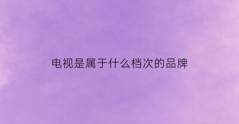 电视是属于什么档次的品牌