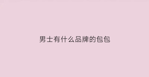 男士有什么品牌的包包(男士包有什么比较出名的牌子)