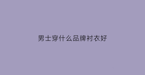 男士穿什么品牌衬衣好(男生穿哪种衬衫好看)