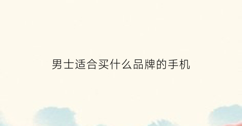 男士适合买什么品牌的手机(男士适合买什么品牌的手机壳)