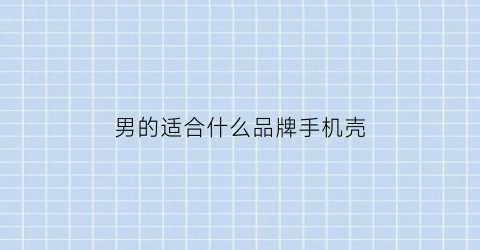 男的适合什么品牌手机壳(男生用什么手机壳比较成熟)