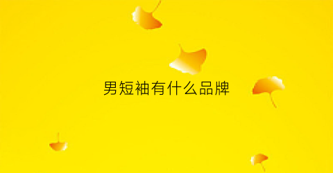 男短袖有什么品牌(男短袖品牌排行榜)