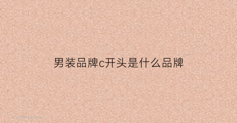 男装品牌c开头是什么品牌(男装品牌c开头是什么品牌衣服)