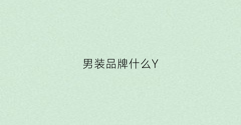 男装品牌什么Y