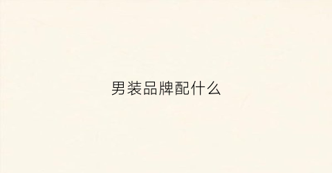 男装品牌配什么(男装买什么)
