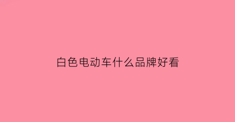 白色电动车什么品牌好看(白色电动车车牌是什么车)