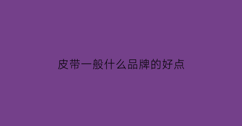 皮带一般什么品牌的好点(皮带一般什么品牌的好点耐用)