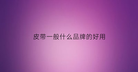 皮带一般什么品牌的好用(皮带哪个品牌好用)