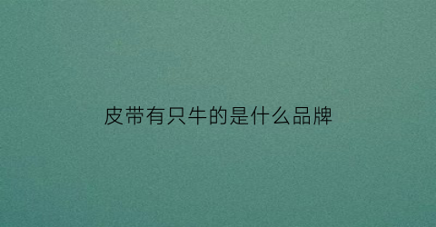 皮带有只牛的是什么品牌(一头牛的皮带)