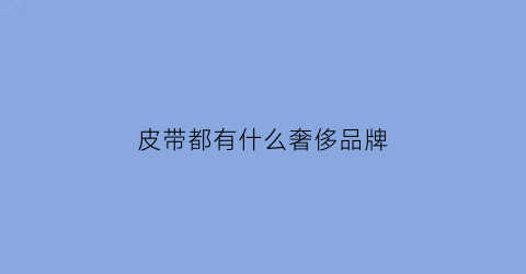 皮带都有什么奢侈品牌