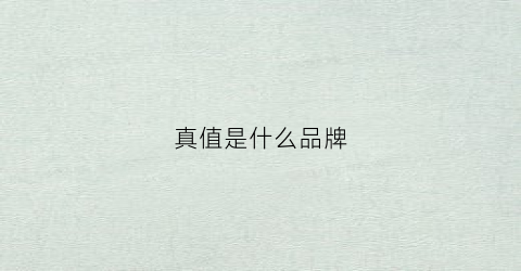 真值是什么品牌(真值是啥)