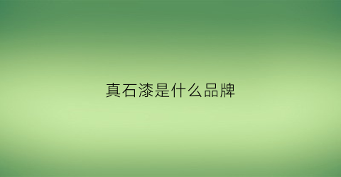 真石漆是什么品牌(真石漆都有哪些品牌)