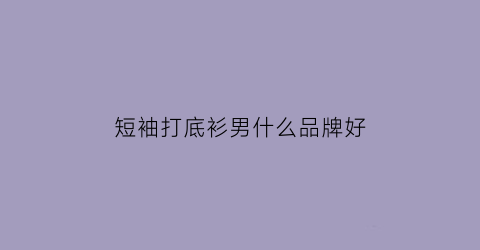短袖打底衫男什么品牌好(短袖打底衫什么意思)