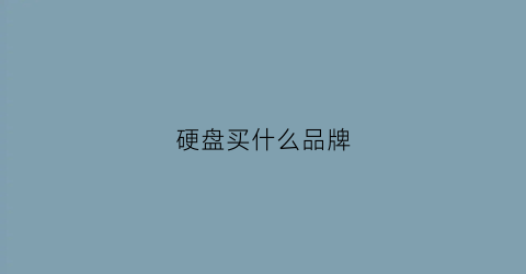 硬盘买什么品牌(硬盘买什么牌子)