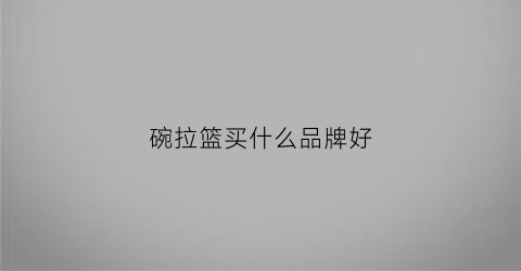 碗拉篮买什么品牌好(碗拉篮好用吗)