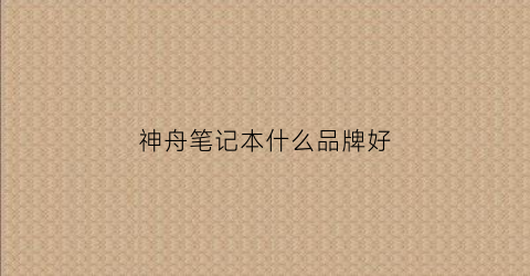 神舟笔记本什么品牌好(神舟笔记本什么品牌好)