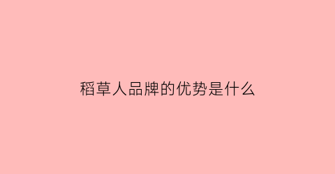 稻草人品牌的优势是什么(稻草人品牌是不是很乱)