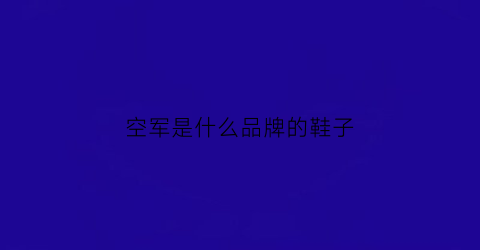 空军是什么品牌的鞋子