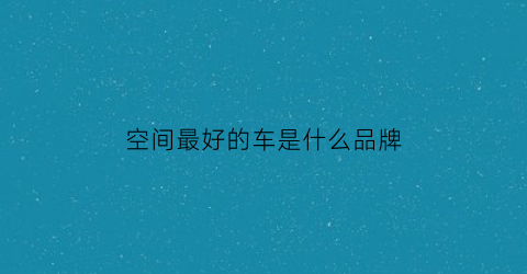 空间最好的车是什么品牌(空间高的车)
