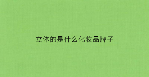 立体的是什么化妆品牌子