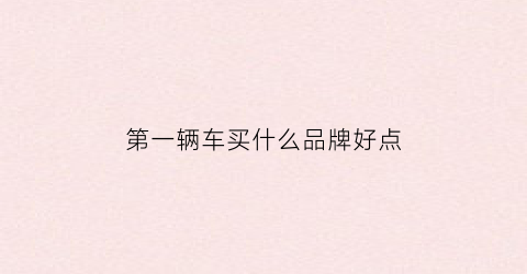 第一辆车买什么品牌好点(第一辆车买什么牌子好)