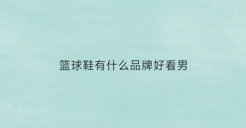 篮球鞋有什么品牌好看男(篮球鞋男款哪个好)