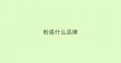 粉底什么品牌(粉底什么品牌好)
